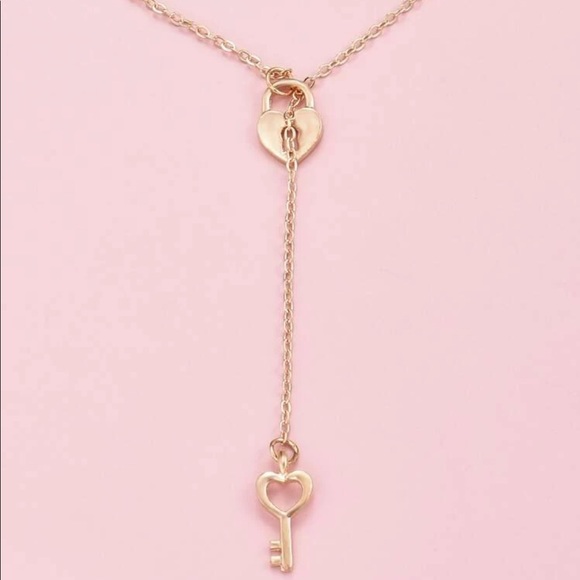 • Giselle •  Lock + Key Lariat Necklace - Picture 3 of 4